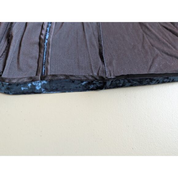 Galvan London Long-Sleeve Deep-V Hammered Velvet Cocktail Dress SZ 4 Blue #1D459 - Picture 12 of 16